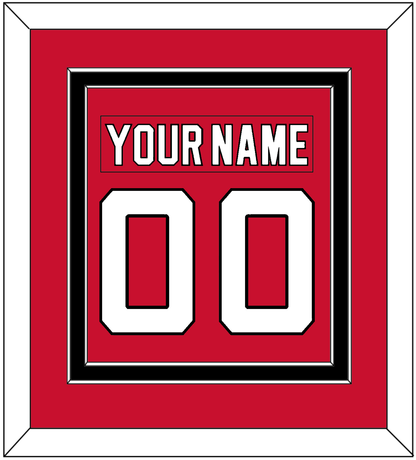 New Jersey Nameplate & Number (Back) Combined - Home Red (2007-2017) - Signature Tier 2