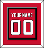 New Jersey Nameplate & Number (Back) Combined - Home Red - Double Mat 2