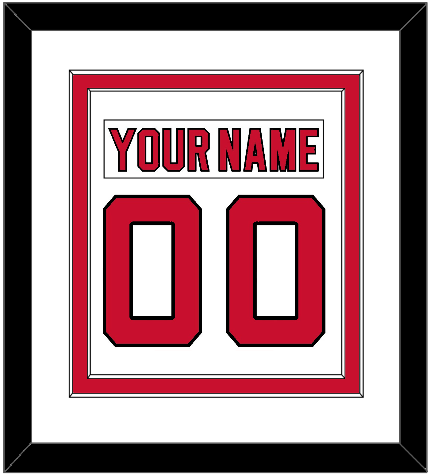 New Jersey Nameplate & Number (Back) Combined - Home White (1992-2007) - Signature Tier 1