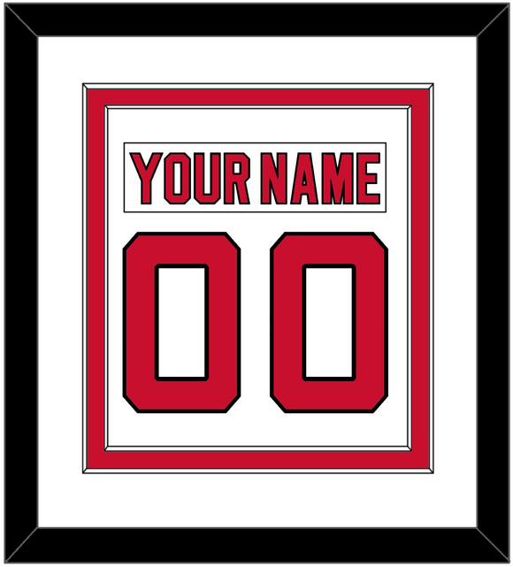 New Jersey Nameplate & Number (Back) Combined - Home White (1992-2007) - Double Mat 1