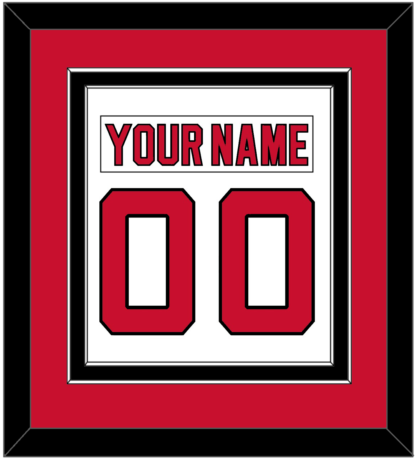 New Jersey Nameplate & Number (Back) Combined - Road White (2007-2017) - Signature Tier 2