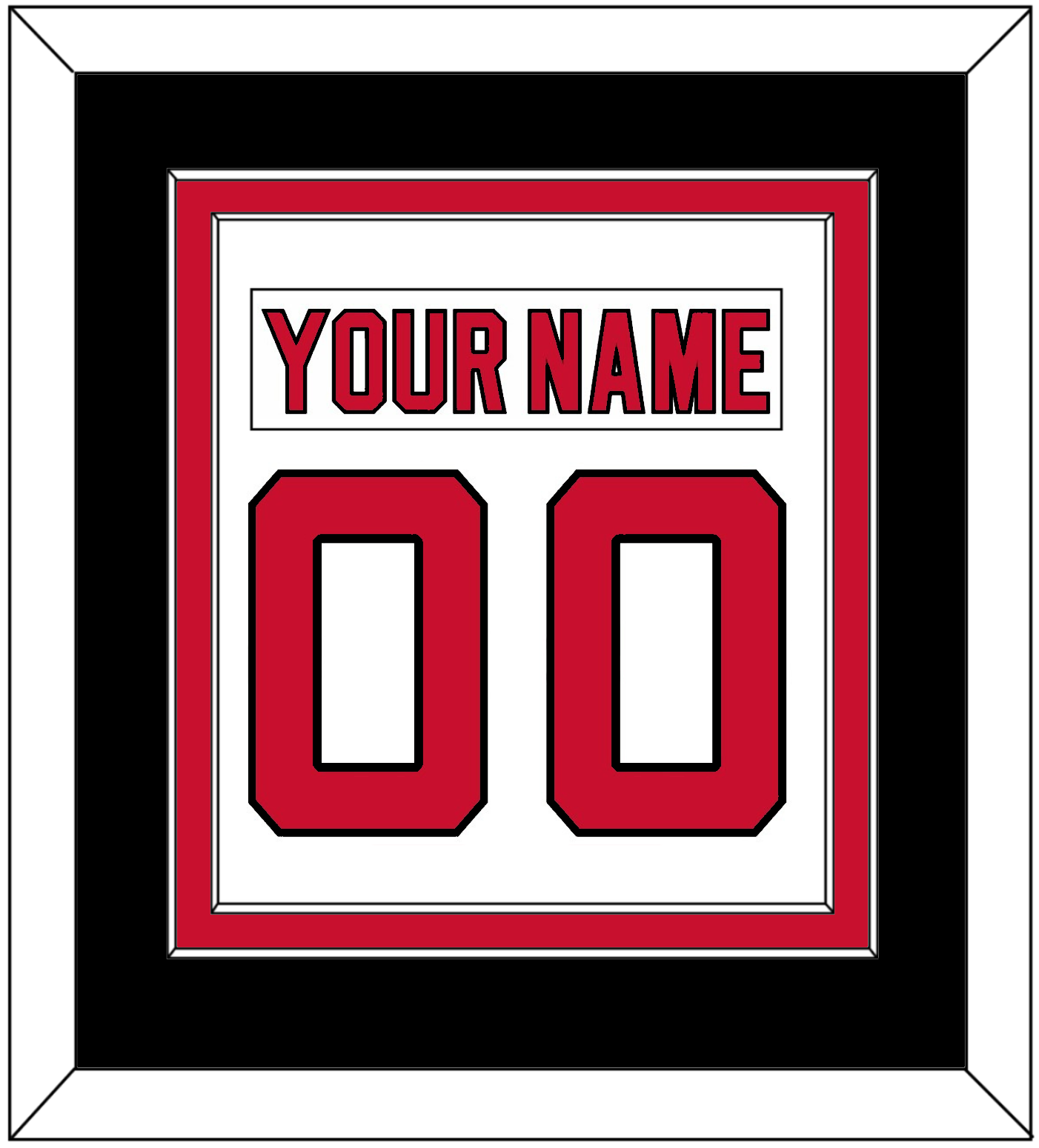 New Jersey Nameplate & Number (Back) Combined - Road White (2007-2017) - Signature Tier 3