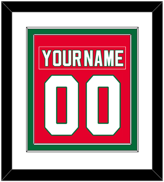 New Jersey Nameplate & Number (Back) Combined - Road Red (1982-1992) - Signature Tier 1