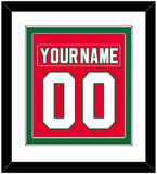 New Jersey Nameplate & Number (Back) Combined - Road Red (1982-1992) - Double Mat 1