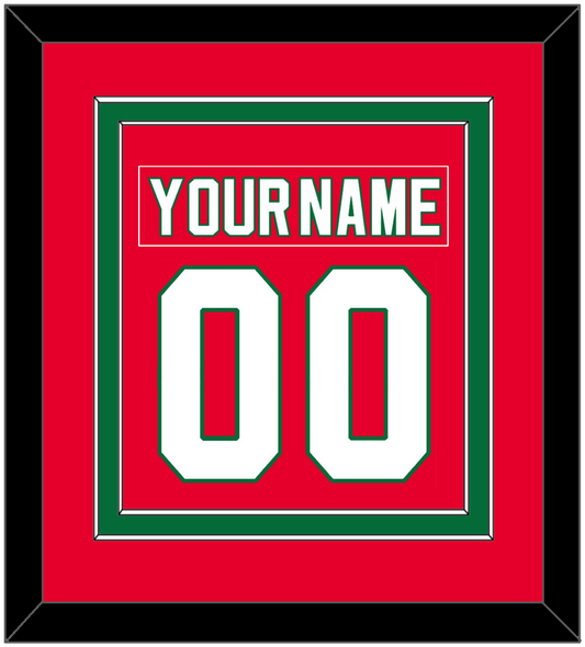 New Jersey Nameplate & Number (Back) Combined - Road Red (1982-1992) - Signature Tier 2