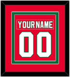 New Jersey Nameplate & Number (Back) Combined - Road Red (1982-1992) - Double Mat 2