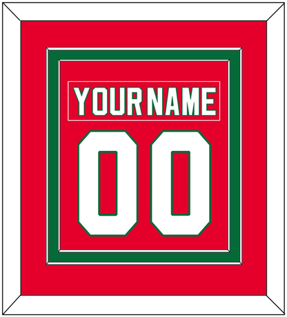 New Jersey Nameplate & Number (Back) Combined - Road Red (1982-1992) - Signature Tier 2