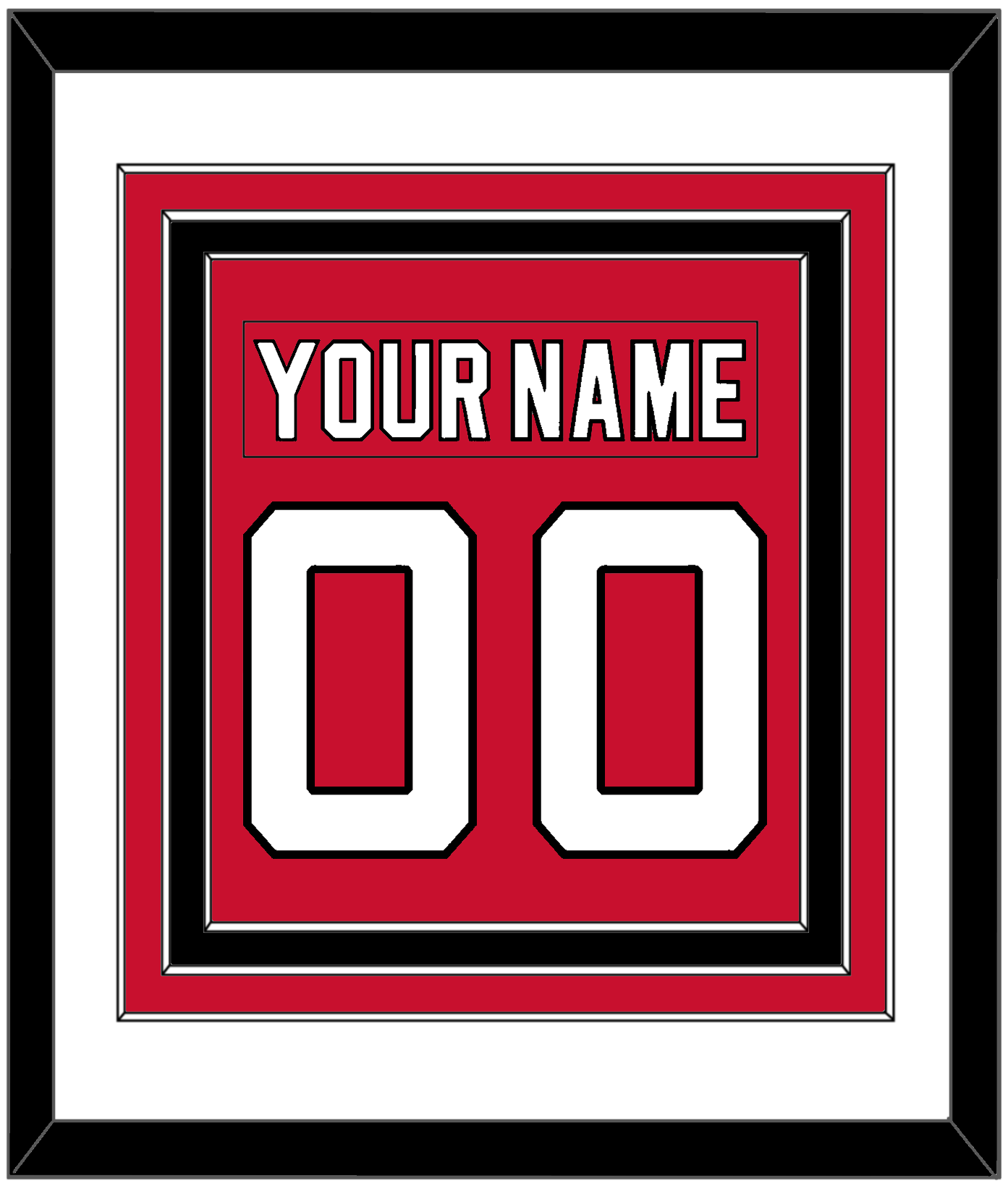 New Jersey Nameplate & Number (Back) Combined - Home Red - Premier Tier 1
