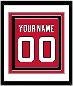 New Jersey Nameplate & Number (Back) Combined - Home Red - Triple Mat 1