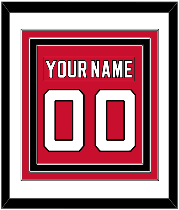 New Jersey Nameplate & Number (Back) Combined - Home Red - Triple Mat 1