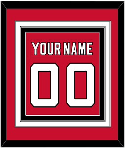 New Jersey Nameplate & Number (Back) Combined - Home Red - Triple Mat 2