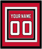 New Jersey Nameplate & Number (Back) Combined - Home Red - Triple Mat 2