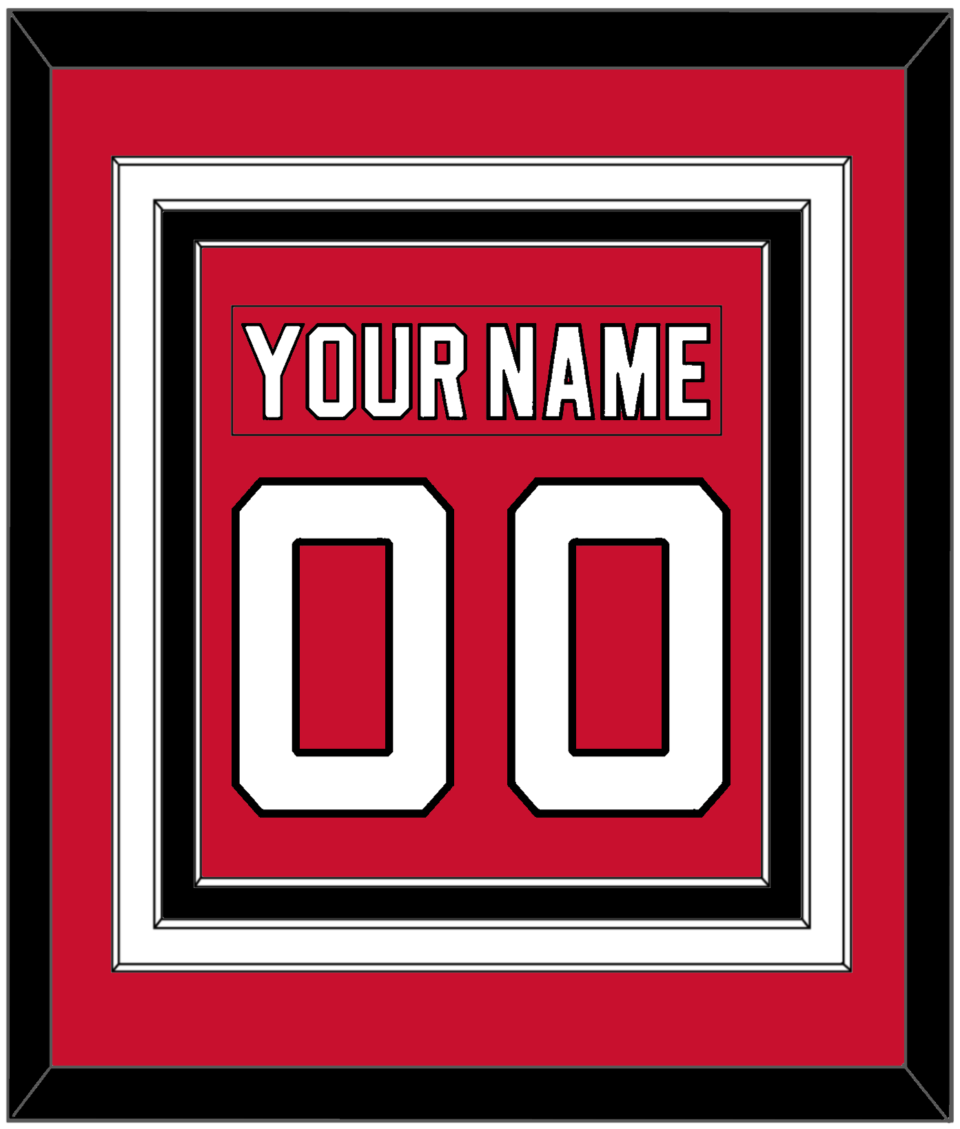 New Jersey Nameplate & Number (Back) Combined - Home Red (2007-2017) - Premier Tier 2