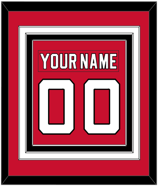 New Jersey Nameplate & Number (Back) Combined - Road Red (1992-2007) - Premier Tier 2