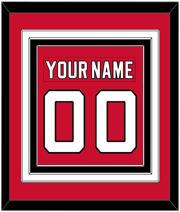 New Jersey Nameplate & Number (Back) Combined - Road Red (1992-2007) - Triple Mat 2