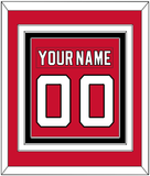 New Jersey Nameplate & Number (Back) Combined - Home Red - Triple Mat 2