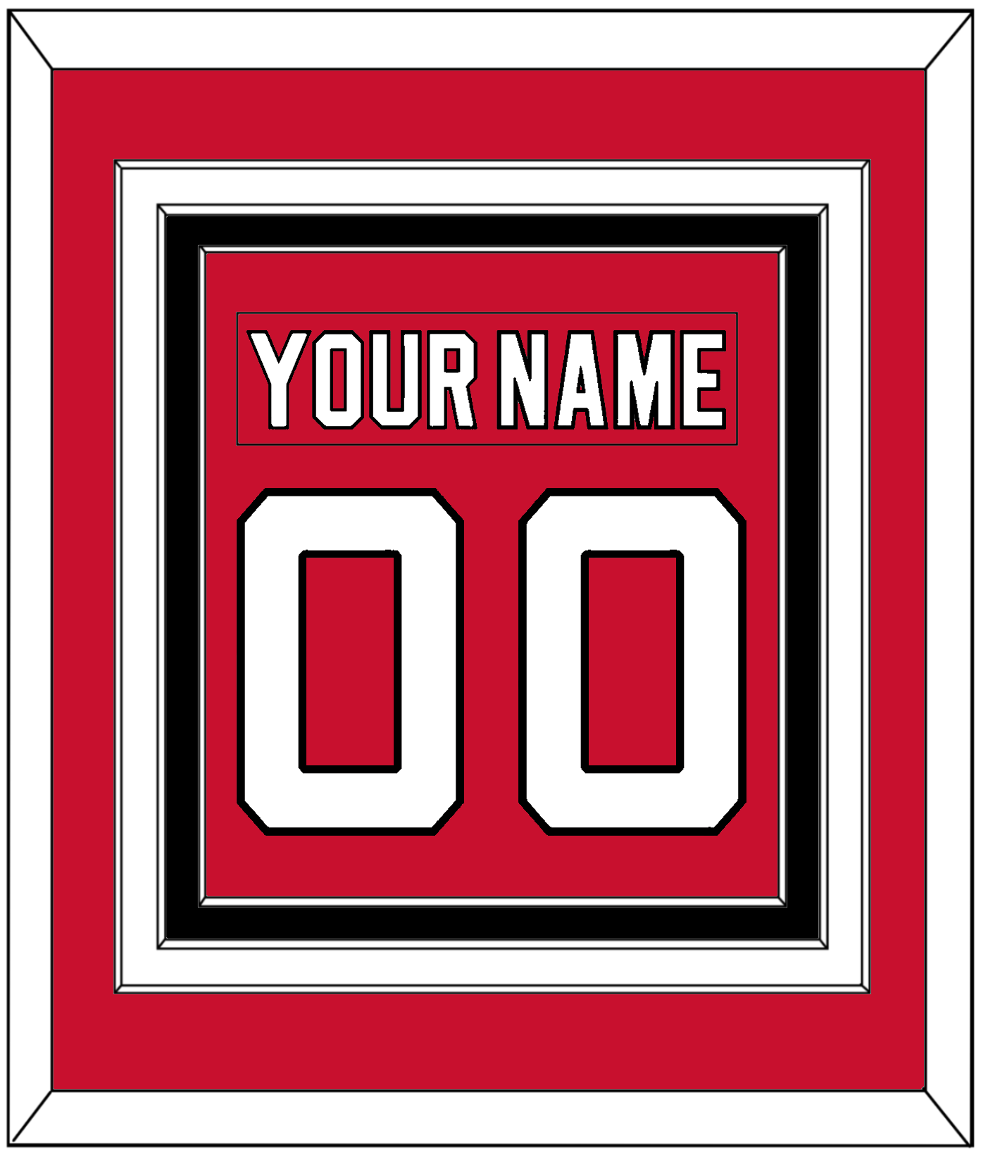 New Jersey Nameplate & Number (Back) Combined - Home Red (2007-2017) - Premier Tier 2