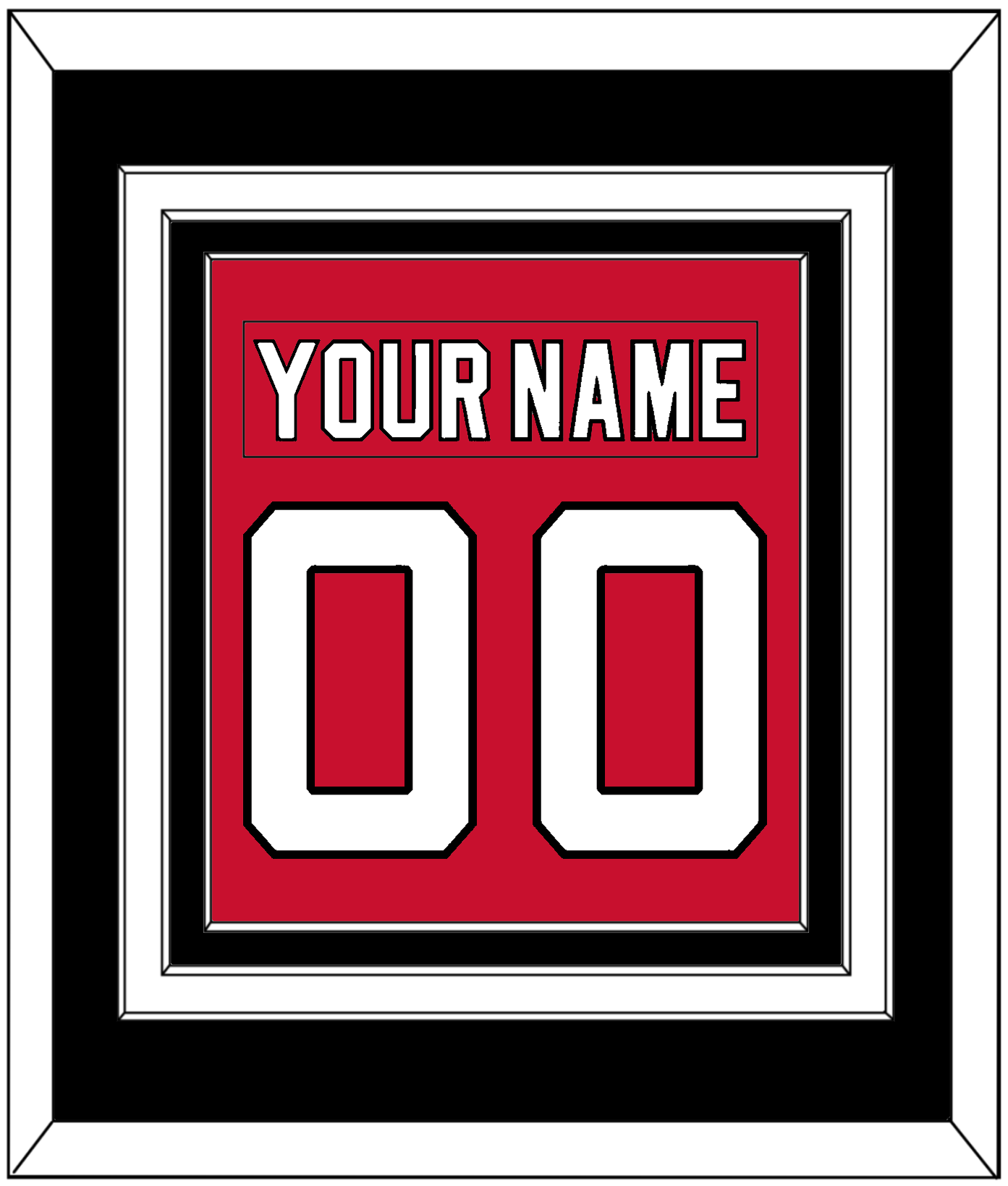 New Jersey Nameplate & Number (Back) Combined - Home Red - Premier Tier 3