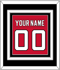 New Jersey Nameplate & Number (Back) Combined - Home Red - Triple Mat 3