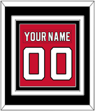 New Jersey Nameplate & Number (Back) Combined - Home Red - Triple Mat 3