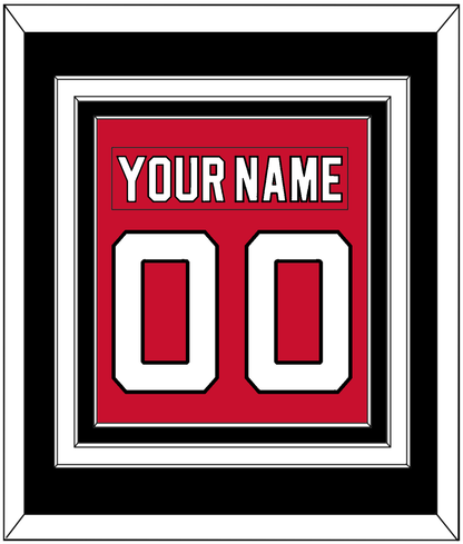New Jersey Nameplate & Number (Back) Combined - Road Red (1992-2007) - Premier Tier 3