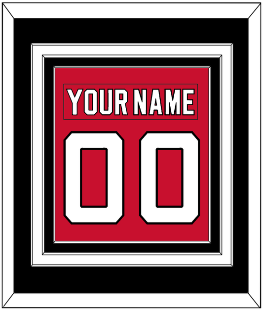 New Jersey Nameplate & Number (Back) Combined - Road Red (1992-2007) - Premier Tier 3