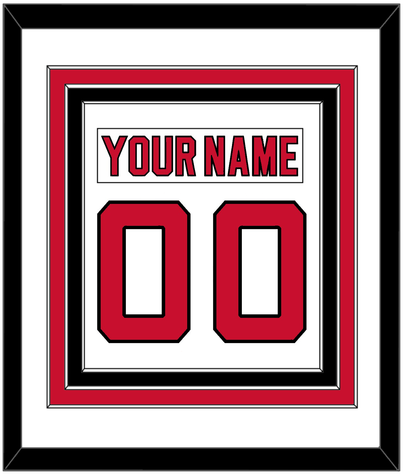 New Jersey Nameplate & Number (Back) Combined - Road White (2007-2017) - Premier Tier 1