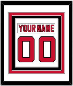 New Jersey Nameplate & Number (Back) Combined - Road White - Triple Mat 1