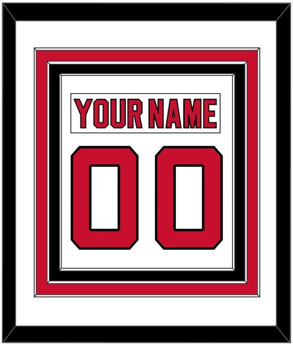 New Jersey Nameplate & Number (Back) Combined - Road White - Triple Mat 1