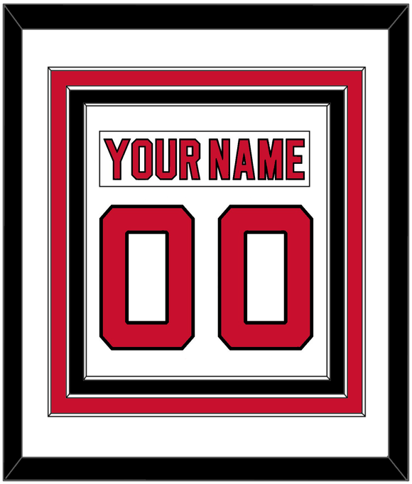 New Jersey Nameplate & Number (Back) Combined - Home White (1992-2007) - Triple Mat 1