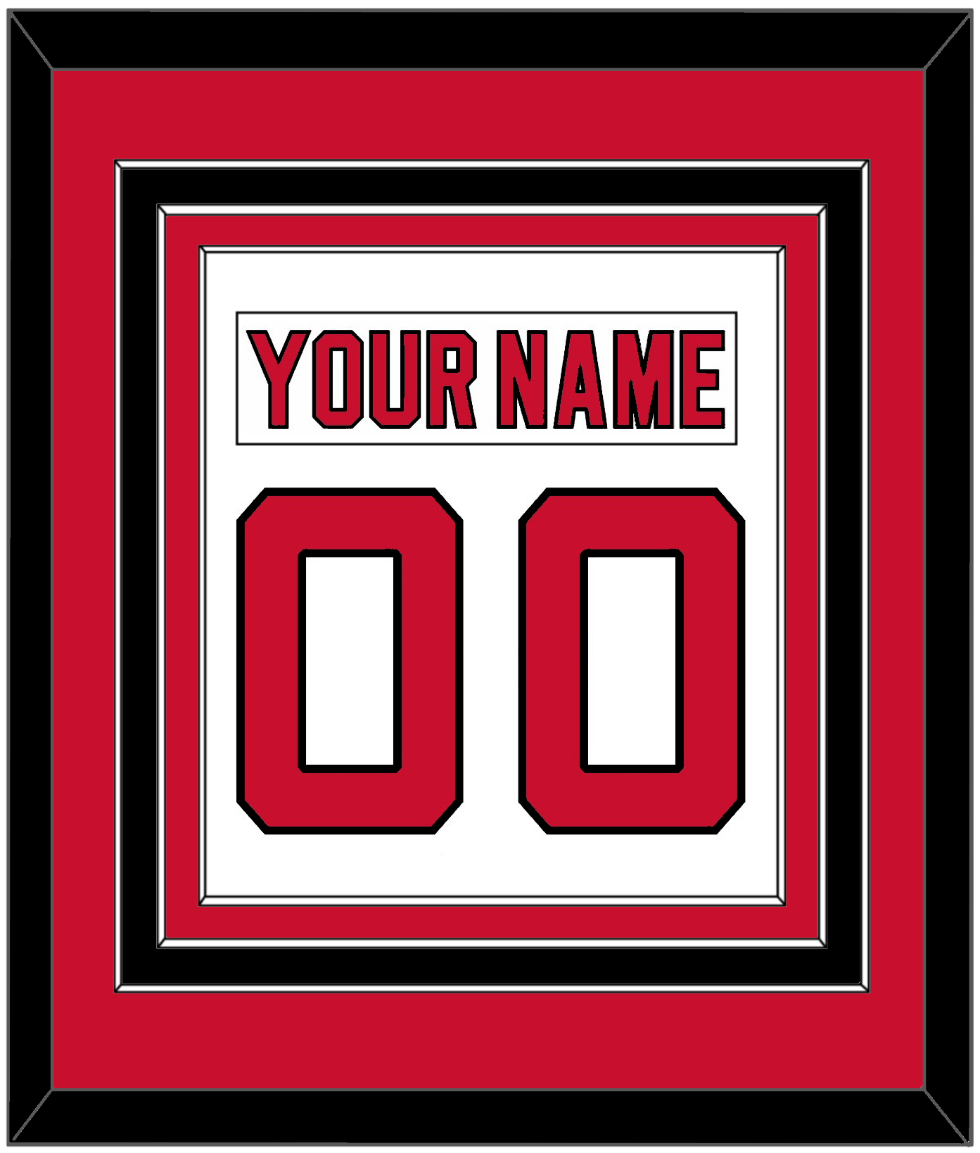 New Jersey Nameplate & Number (Back) Combined - Road White (2007-2017) - Premier Tier 2