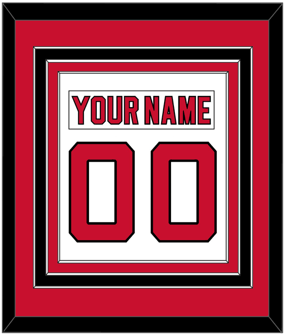 New Jersey Nameplate & Number (Back) Combined - Road White - Triple Mat 2