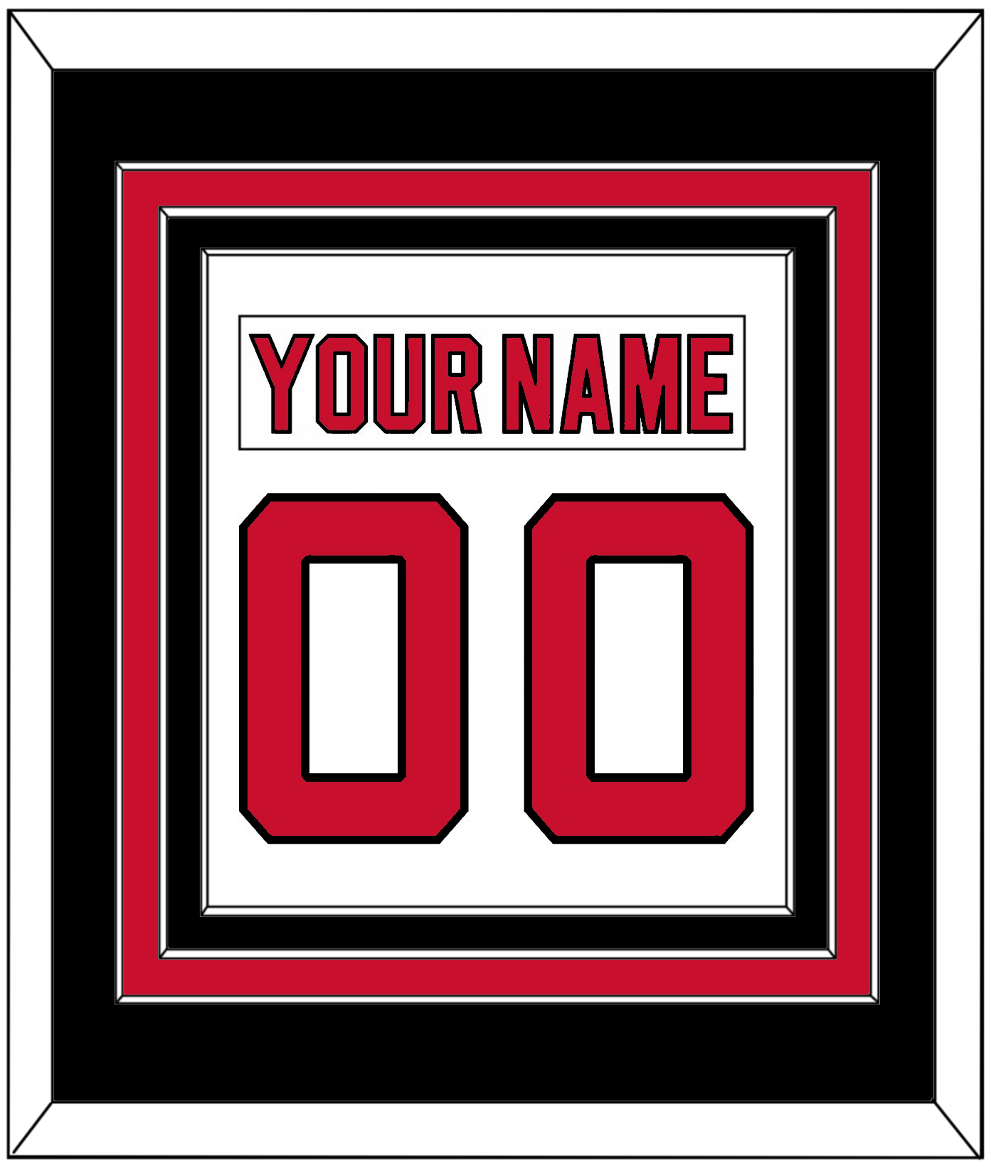 New Jersey Nameplate & Number (Back) Combined - Home White (1992-2007) - Premier Tier 3