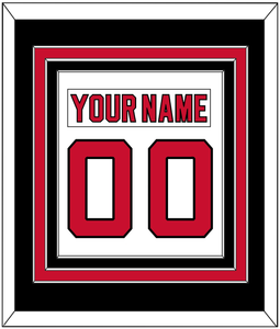 New Jersey Nameplate & Number (Back) Combined - Home White (1992-2007) - Triple Mat 3