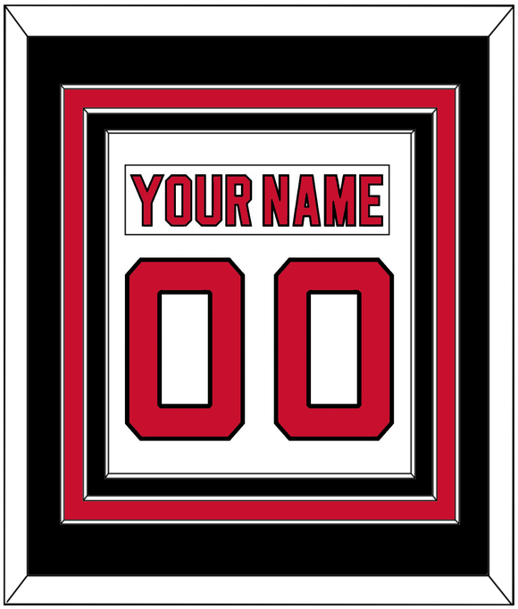 New Jersey Nameplate & Number (Back) Combined - Road White - Triple Mat 3