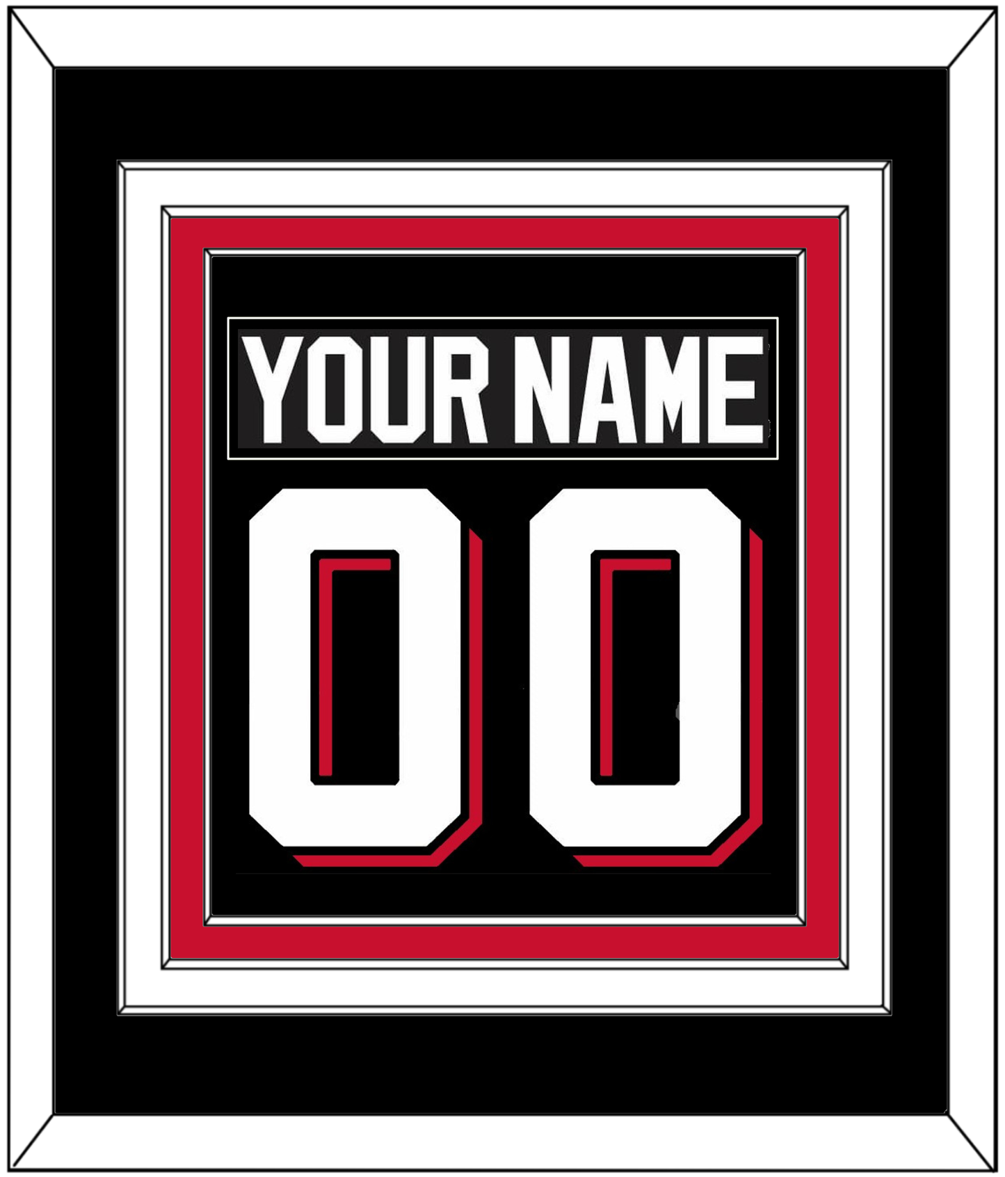 New Jersey Nameplate & Number (Back) Combined - Alternate Black - Premier Tier 2