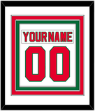 New Jersey Nameplate & Number (Back) Combined - Home White (1982-1992) - Triple Mat 1
