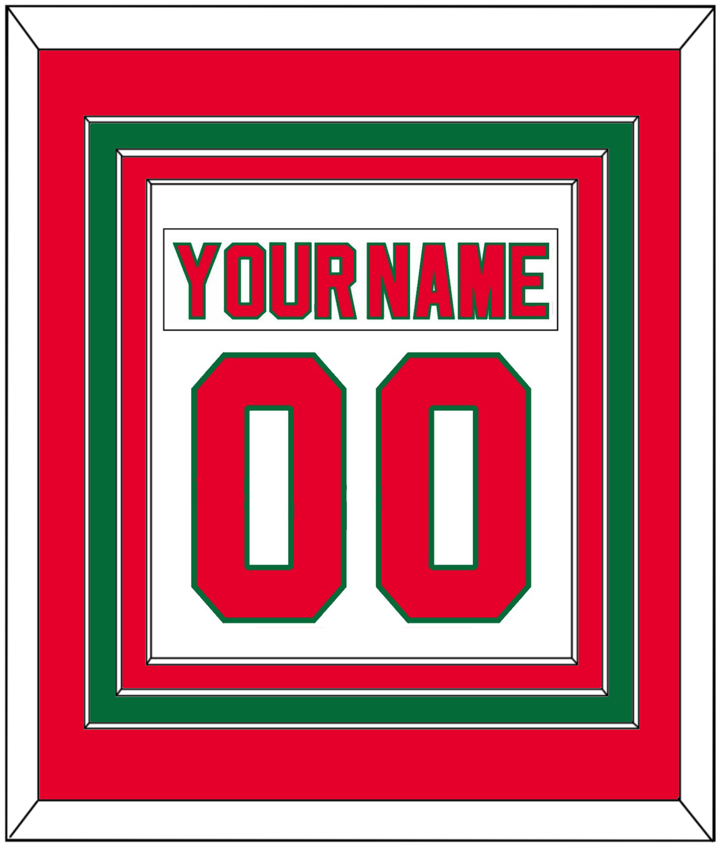 New Jersey Nameplate & Number (Back) Combined - Home White (1982-1992) - Premier Tier 2