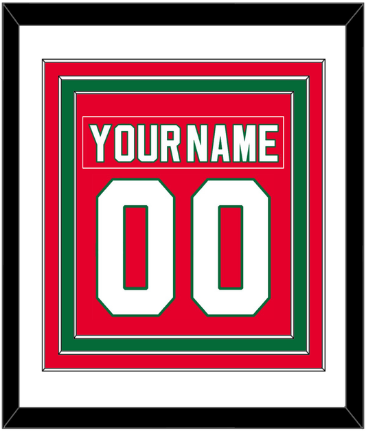 New Jersey Nameplate & Number (Back) Combined - Road Red (1982-1992) - Premier Tier 1