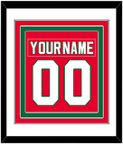 New Jersey Nameplate & Number (Back) Combined - Road Red (1982-1992) - Triple Mat 1