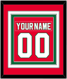 New Jersey Nameplate & Number (Back) Combined - Road Red (1982-1992) - Triple Mat 2