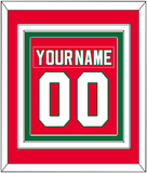 New Jersey Nameplate & Number (Back) Combined - Road Red (1982-1992) - Triple Mat 2