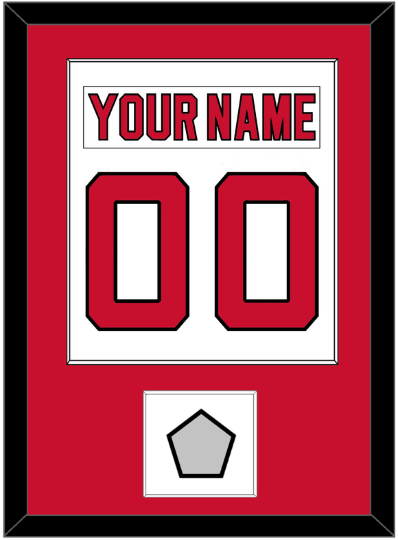 New Jersey Nameplate & Number (Back) Combined, With Stanley Cup Finals Patch - Home White (1992-2007) - Single Mat 1