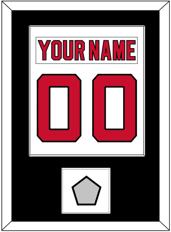 New Jersey Nameplate & Number (Back) Combined, With Stanley Cup Finals Patch - Home White (1992-2007) - Single Mat 2