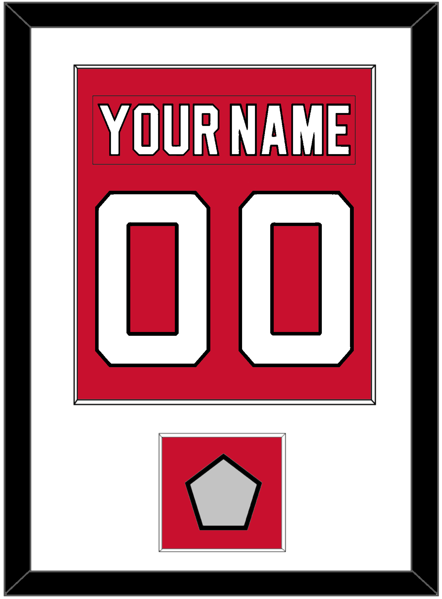 New Jersey Nameplate & Number (Back) Combined, With Stanley Cup Finals Patch - Road Red (1992-2007) - Essential Tier 1