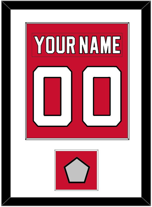 New Jersey Nameplate & Number (Back) Combined, With 1995 Stanley Cup Champions Patch - Road Red (1992-2007) - Essential Tier 1