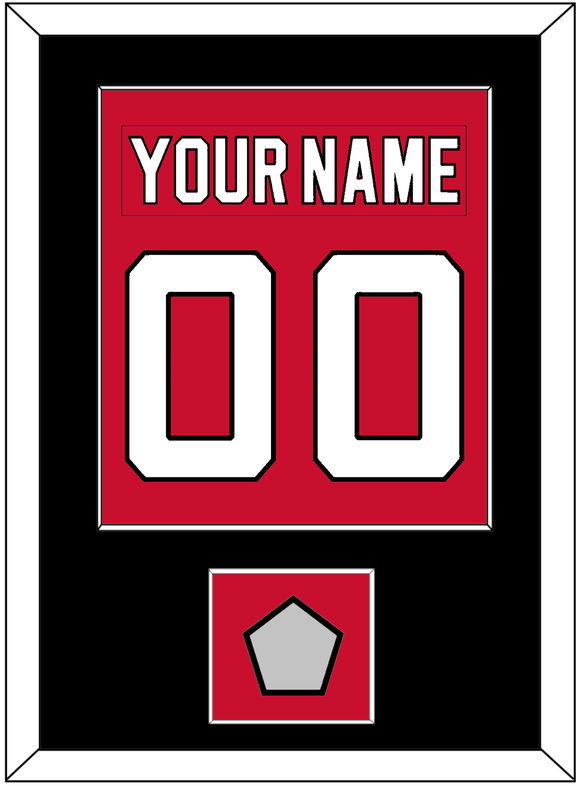 New Jersey Nameplate & Number (Back) Combined, With Stanley Cup Finals Patch - Road Red (1992-2007) - Single Mat 2