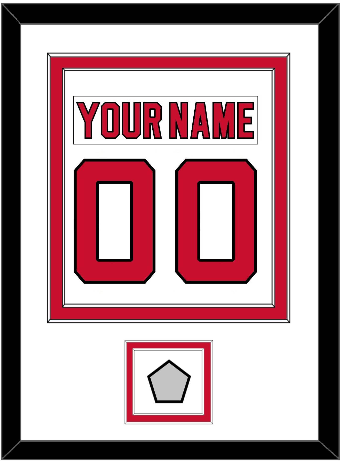 New Jersey Nameplate & Number (Back) Combined, With 1995 Stanley Cup Champions Patch - Home White (1992-2007) - Signature Tier 1