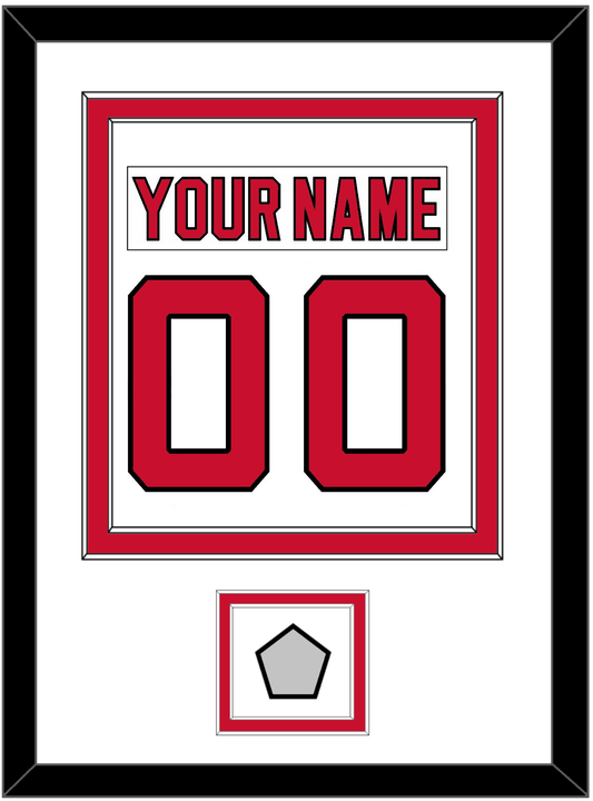 New Jersey Nameplate & Number (Back) Combined, With 1995 Stanley Cup Champions Patch - Home White (1992-2007) - Signature Tier 1