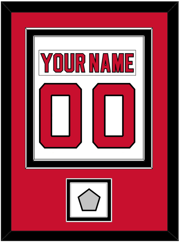 New Jersey Nameplate & Number (Back) Combined, With 1995 Stanley Cup Champions Patch - Home White (1992-2007) - Double Mat 2